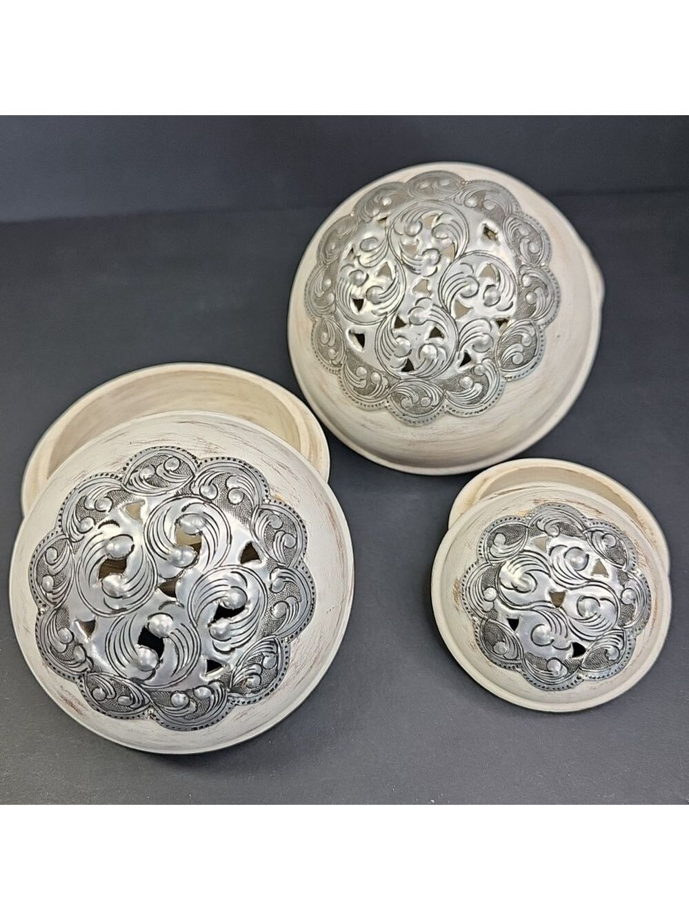 Nesting Trinket Boxes Handcrafted Mango Wood Thailand Square Trinket Box